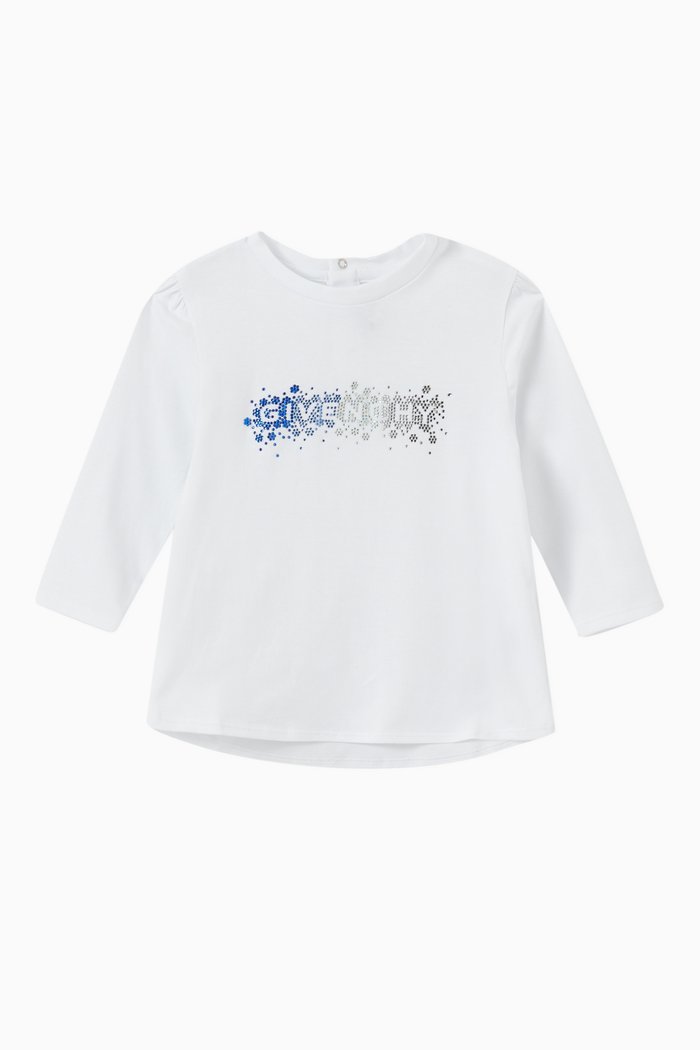 

Crystal Embellished T-shirt in Jersey, White