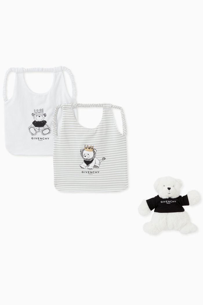 

Teddy & Bib Gift Set, White