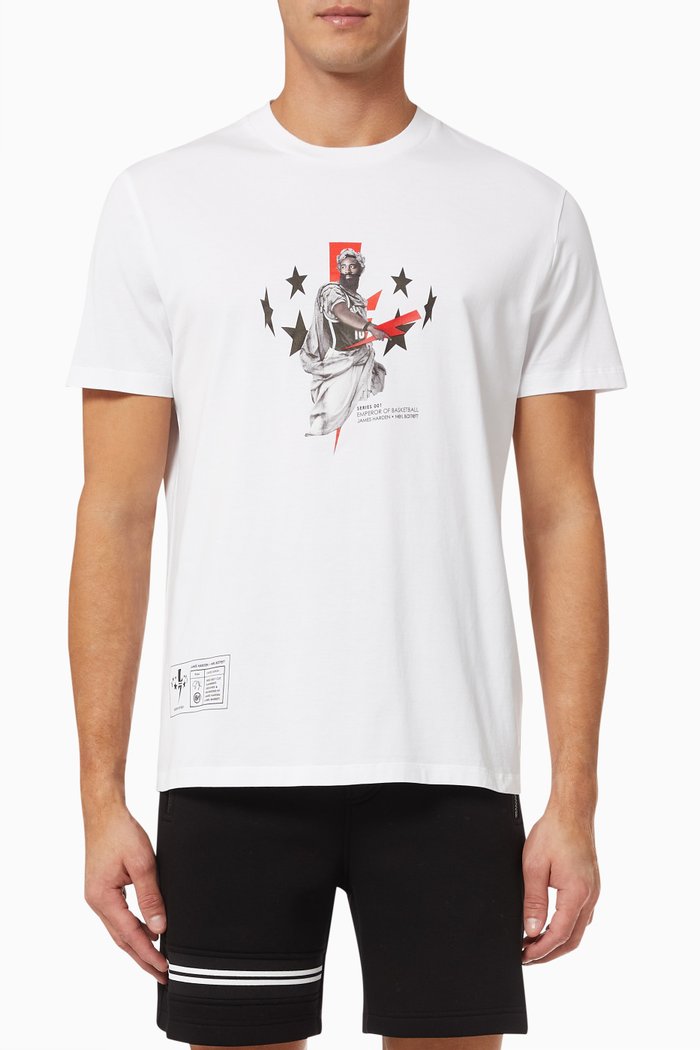 

x James Harden Emperor of Basketball T-shirt in Jersey, White