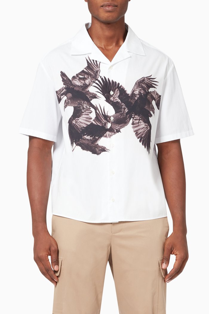 

Three-eyed Ravens Shirt in Poplin, White