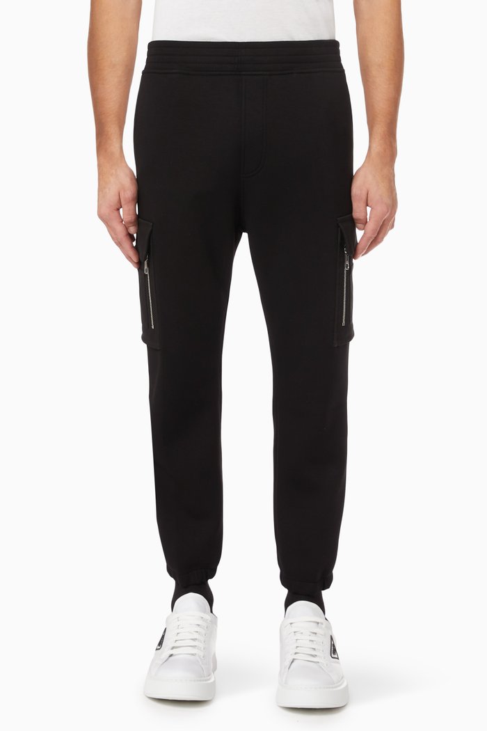 

Skinny Low-rise Sweatpants in Cotton Gabardine, Black