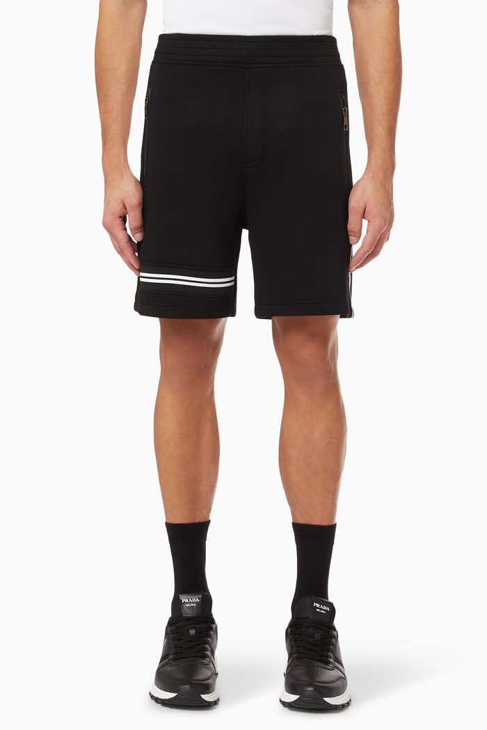 Varsity Low-rise Sweatshorts in Jersey, Black