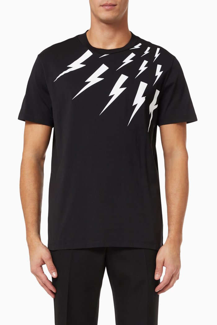 

Bolt Graphic T-shirt in Cotton Jersey, Black