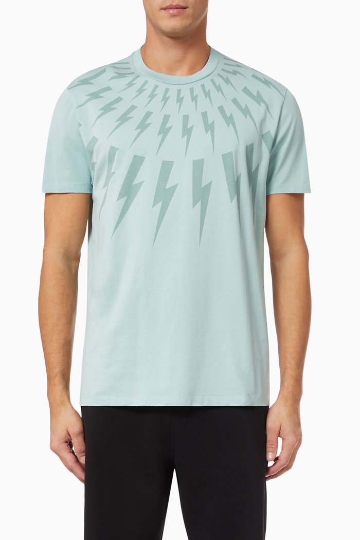 

Bolt Graphic T-shirt in Cotton Jersey, Blue