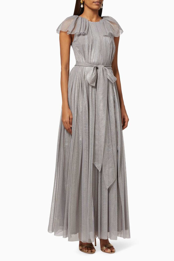 

Shimmer Dress with Cape, Grey