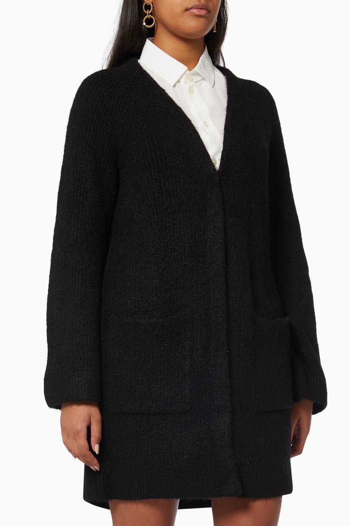 

Yasalva Knitted Cardigan in Recycled Polyester, Black