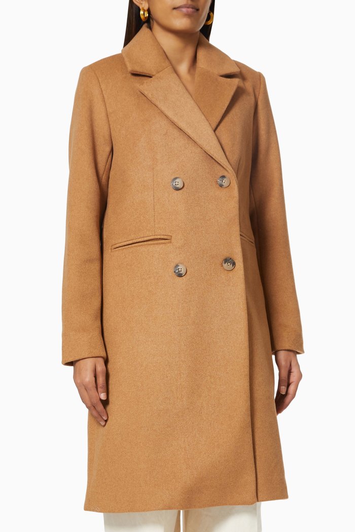 

Yasessia Double-breasted Coat, Brown