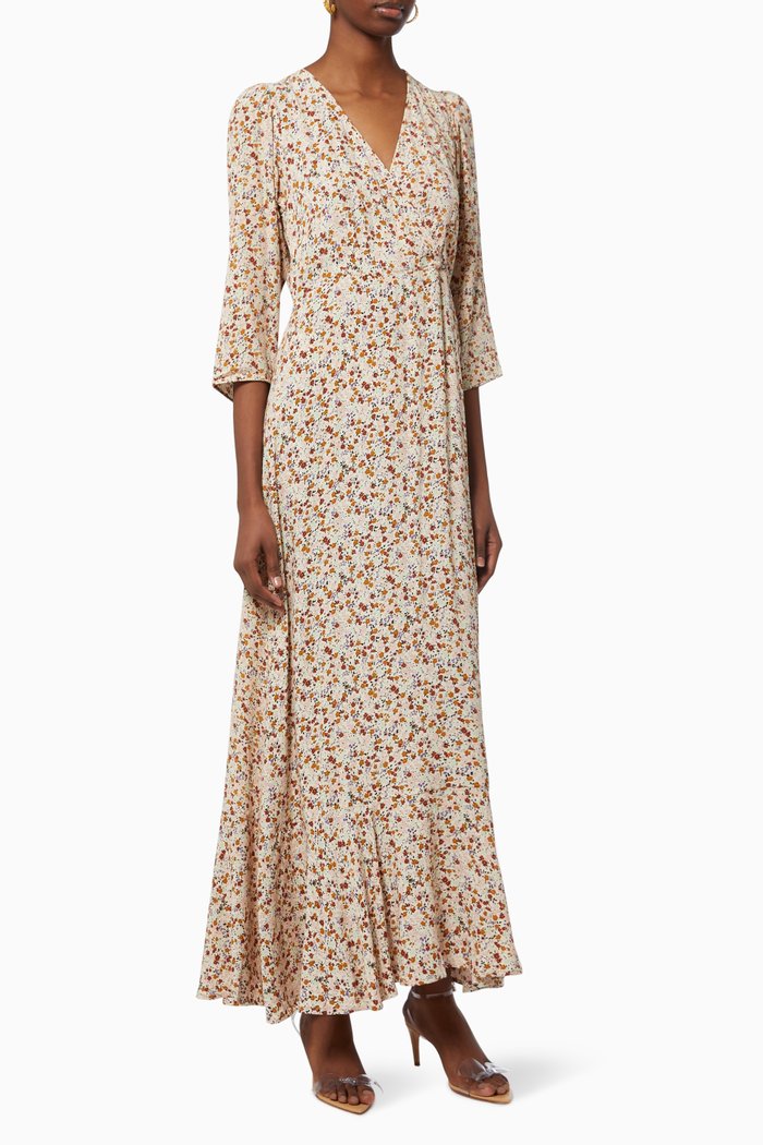 

Yaserolea Floral Dress in Viscose, Brown