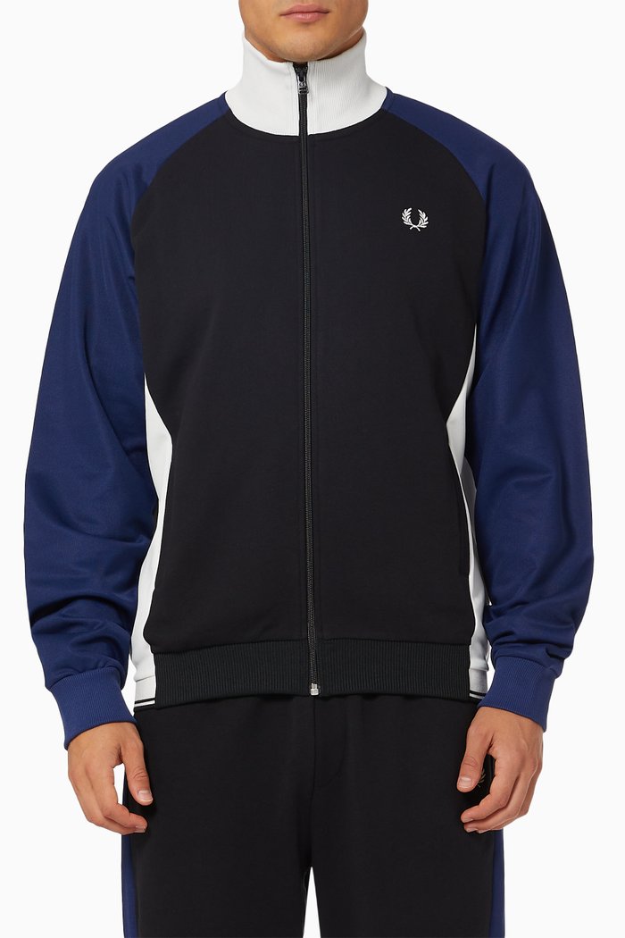 

Sweat Panel Tricot Track Jacket, Black