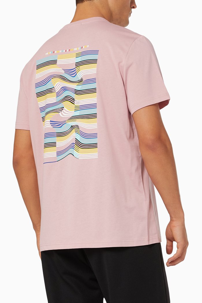 

Abstract Wave Print T-Shirt in Cotton Jersey, Pink