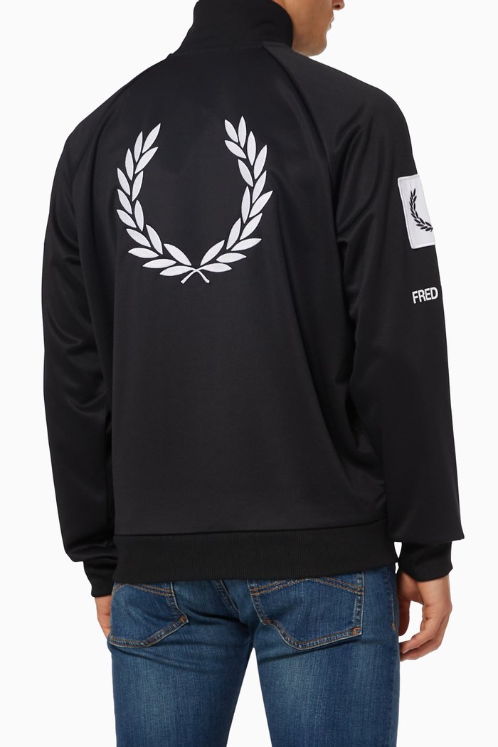 

Bold Branding Track Jacket in Polyester Interlock, Black