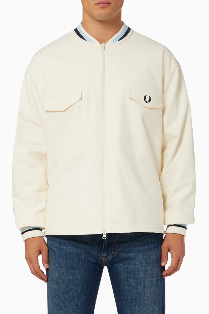

Archive Riviera Bomber Jacket in Oxford Cotton, Neutral