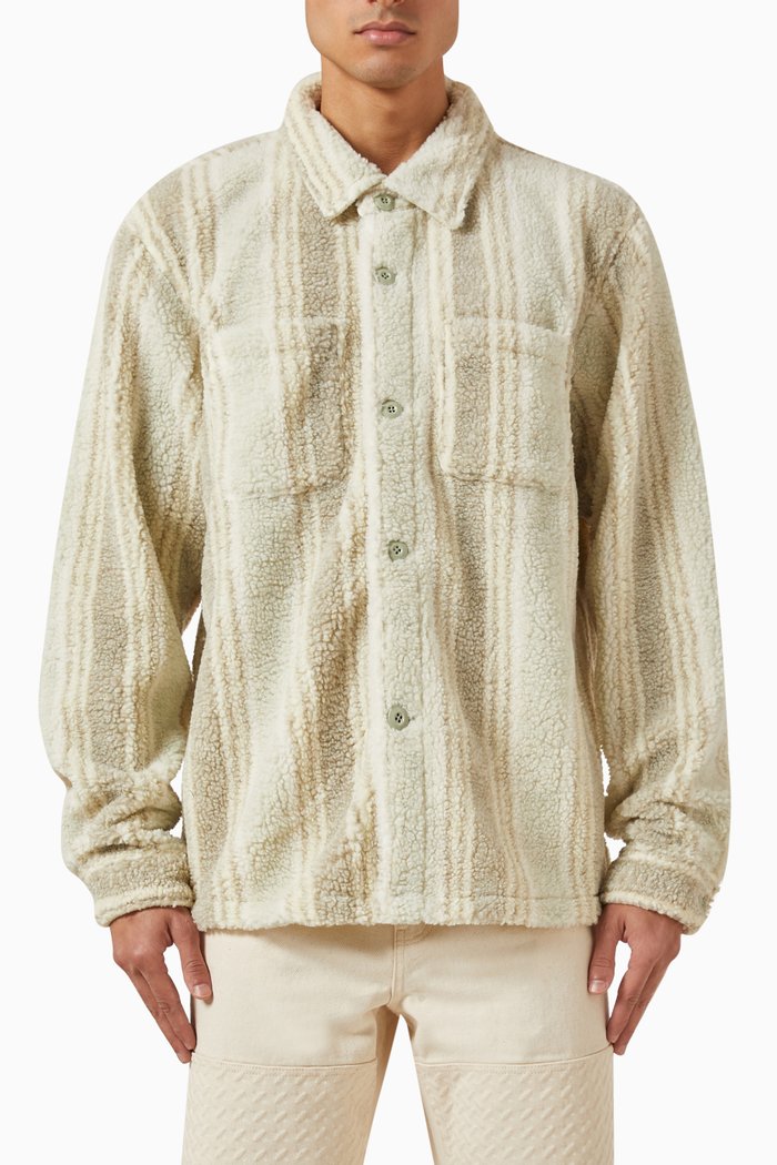 

Striped Shirt in Sherpa Fleece, Multicolour