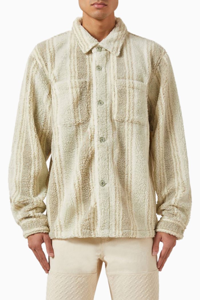 

Striped Shirt in Sherpa Fleece, Multicolour