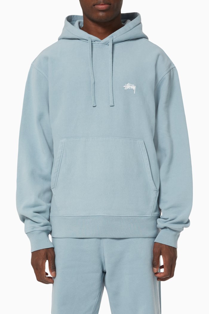 

Stock Logo Hoodie in Cotton Fleece, Blue