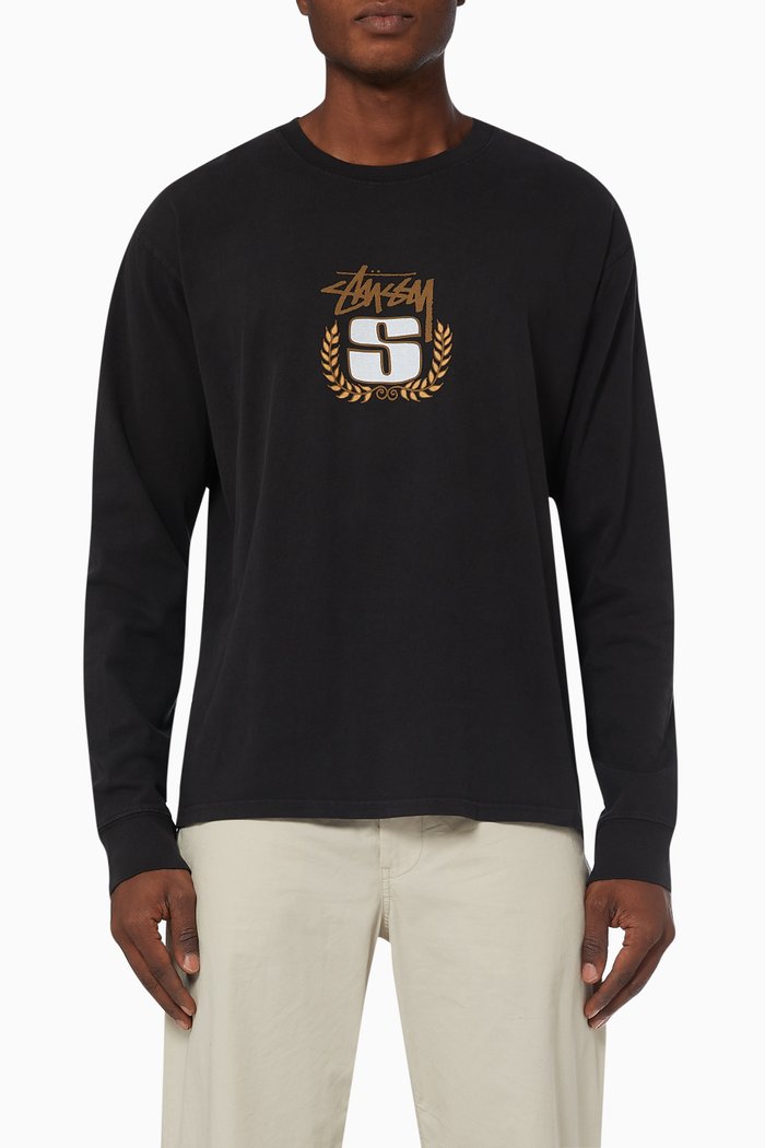 

S Wreath T-shirt in Cotton Jersey, Black