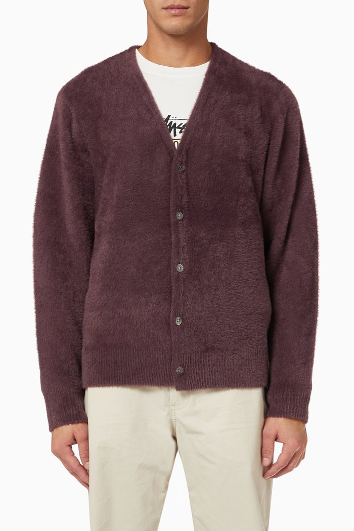 

Cardigan in Shaggy Knit, Purple