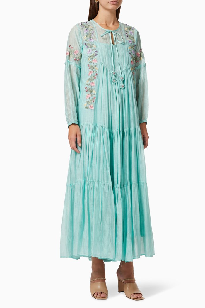 

Meryl Maxi Dress in Cotton Silk, Green
