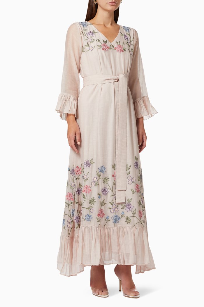 

Maurice Dress in Cotton Silk Blend, Pink