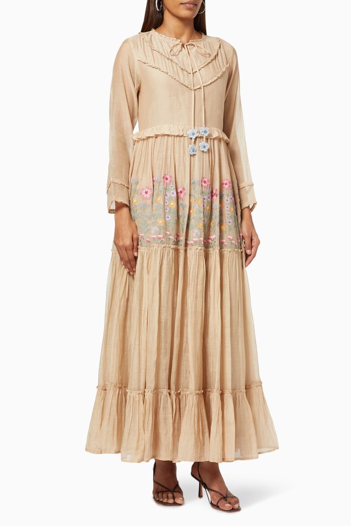 

Drew Maxi Dress in Cotton Silk Blend, Neutral