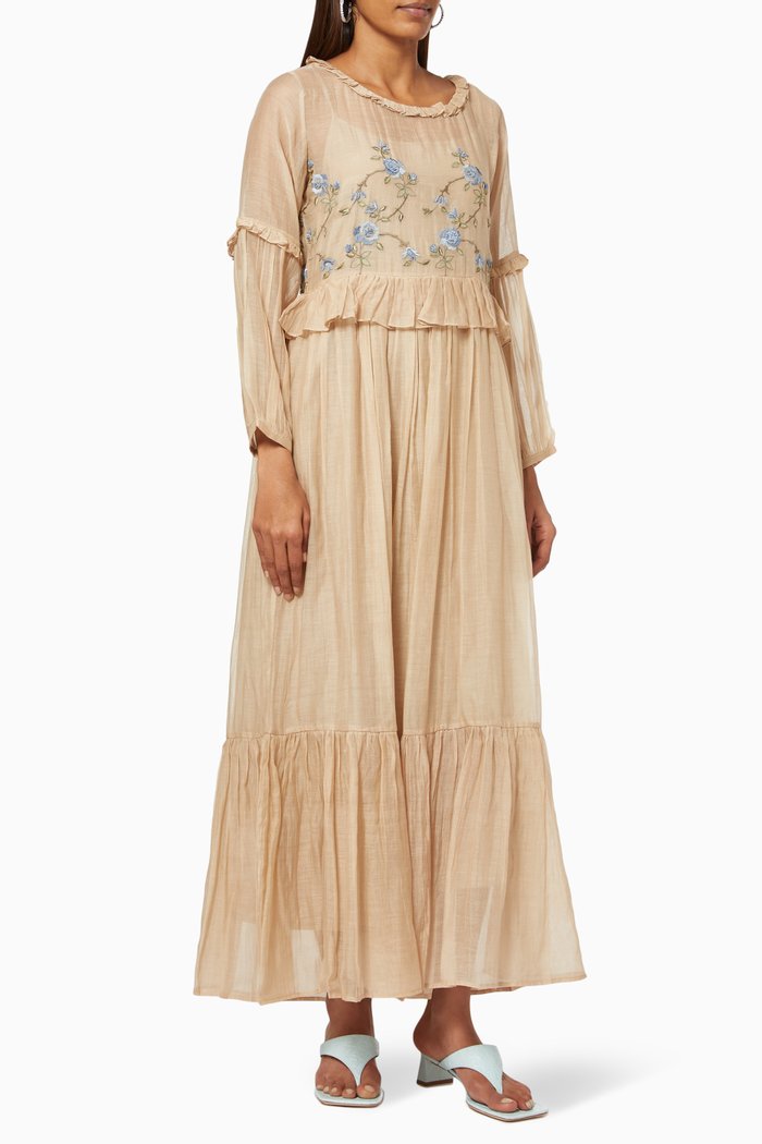 

Jazz Maxi Dress in Cotton Silk Blend, Neutral