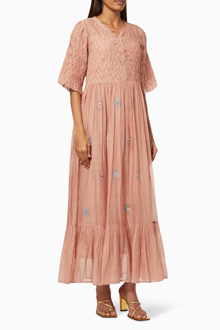 

Annabelle Maxi Dress in Cotton Silk Blend, Neutral