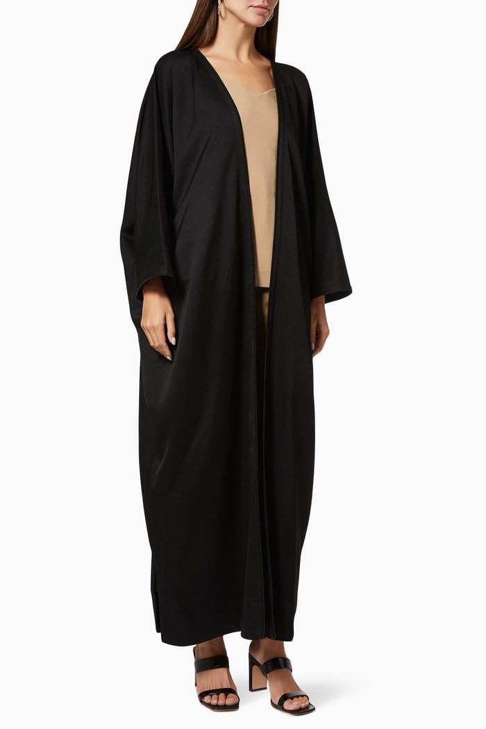 

Luxury Wrap Abaya in Japanese Crepe, Black