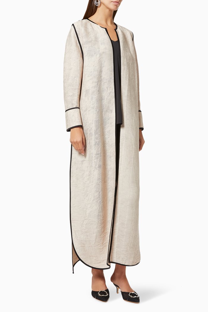 Abaya with Ripple Effect, Neutral