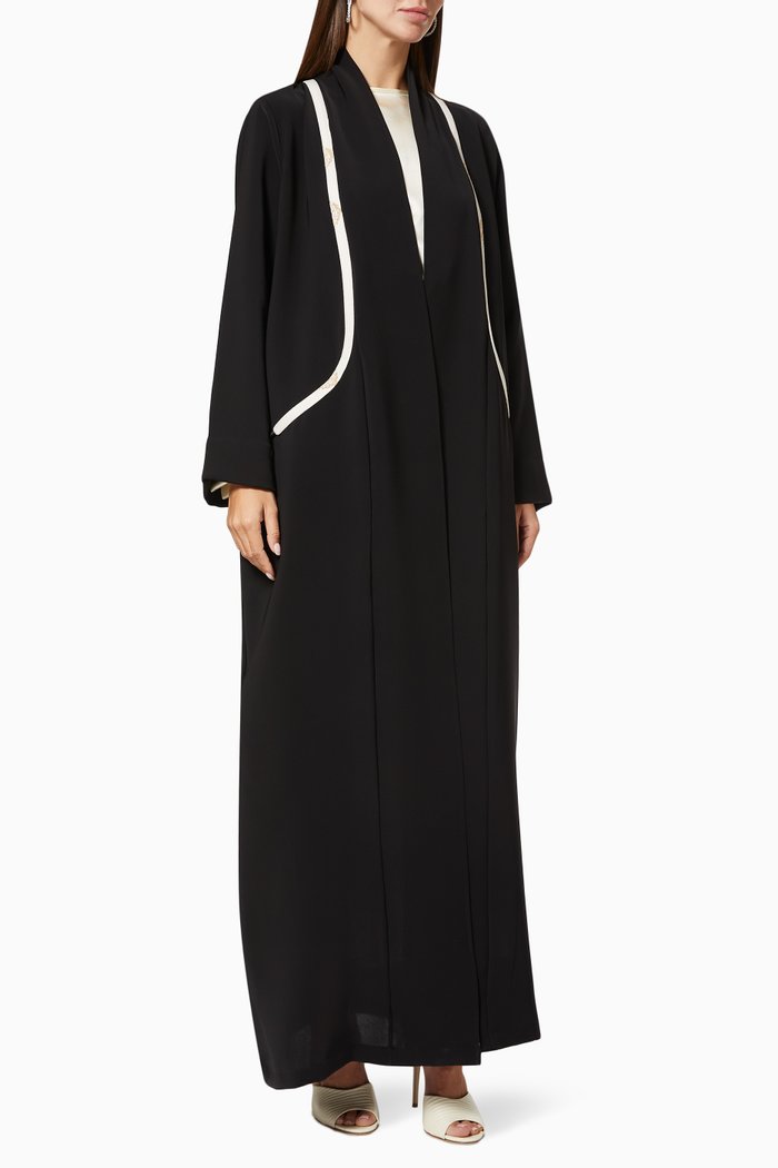 

Slim Cut Abaya in Japanese Crepe, Black