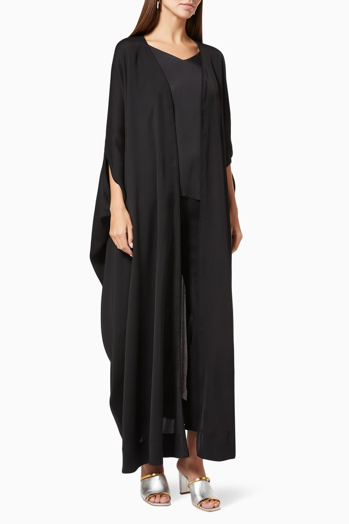 

Woven Abaya in Japanese Crepe, Black