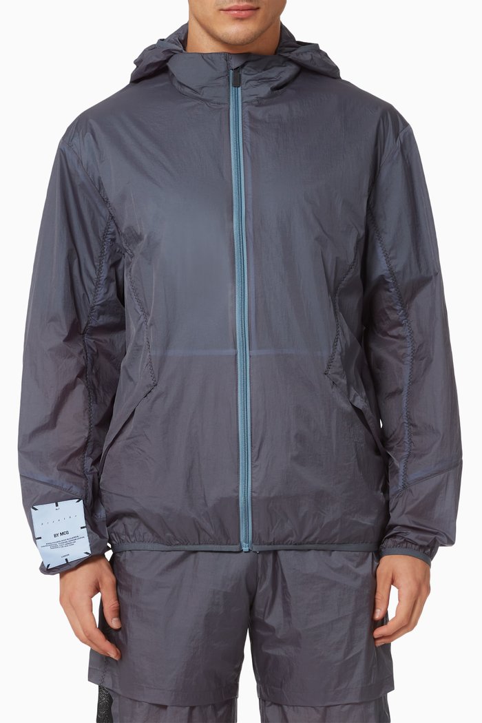 

Breathe Fold-up Track Jacket in Nylon, Grey