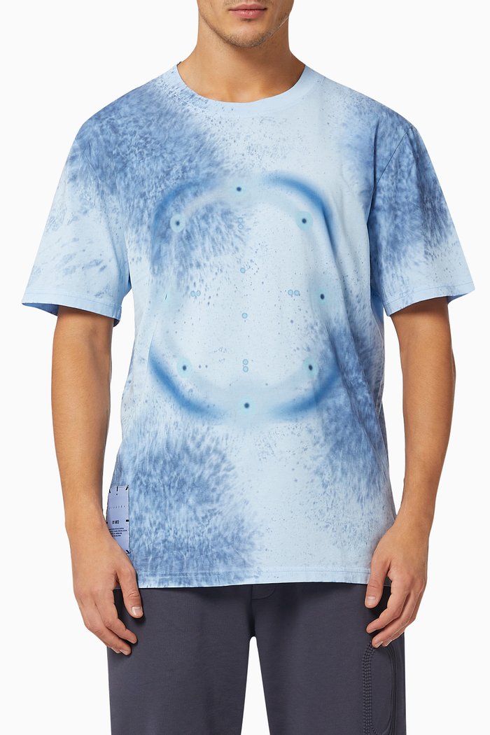 Breathe Relaxed T-shirt in Dye Effects Jersey, Blue