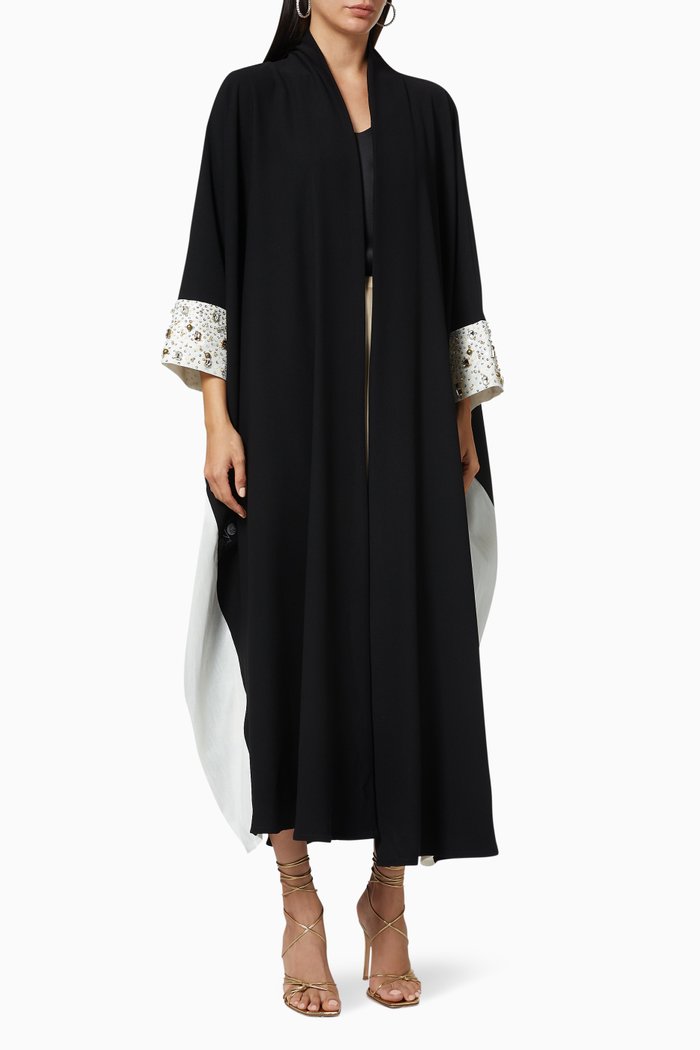 

Crystal Embellished Abaya, Black