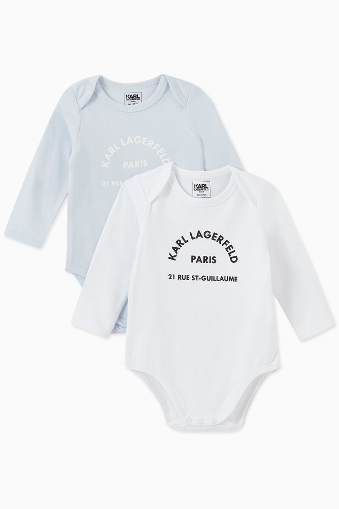 Logo Bodysuit, Set of 2, Blue