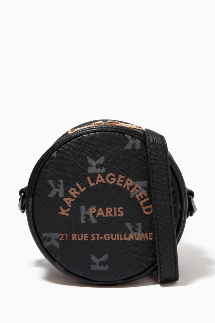 K/Monogram Circle Bag in Faux Leather, Black