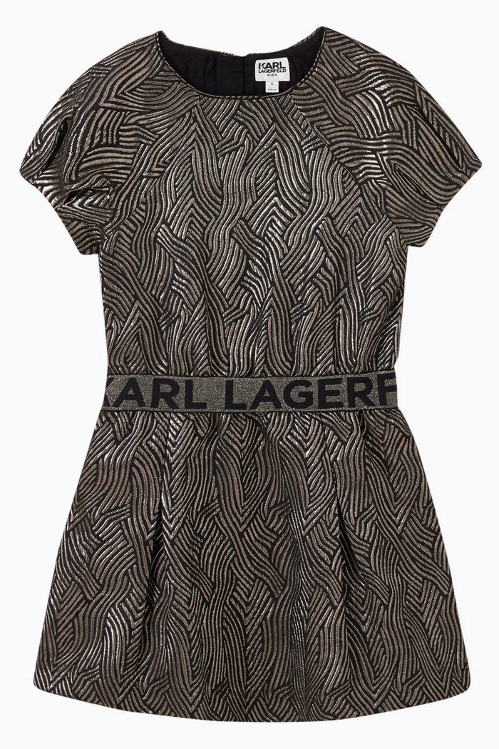 

Karl Lagerfeld Logo Tape Dress in Viscose, Yellow
