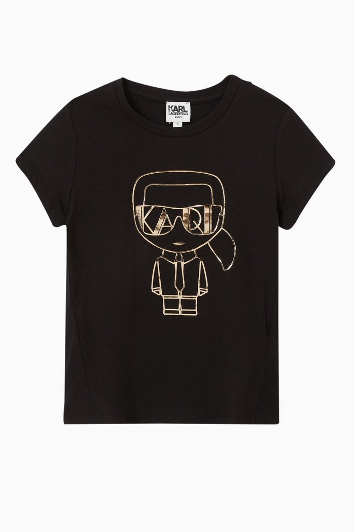 

K/Ikonic Metallic T-shirt in Jersey, Black