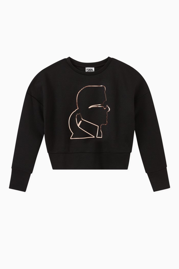 

Karl Outline Sweatshirt in Fleece, Black