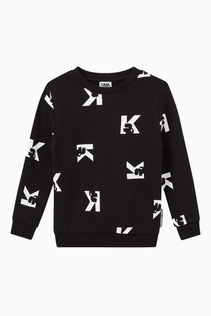 Logo Sweatshirt in Fleece, Black