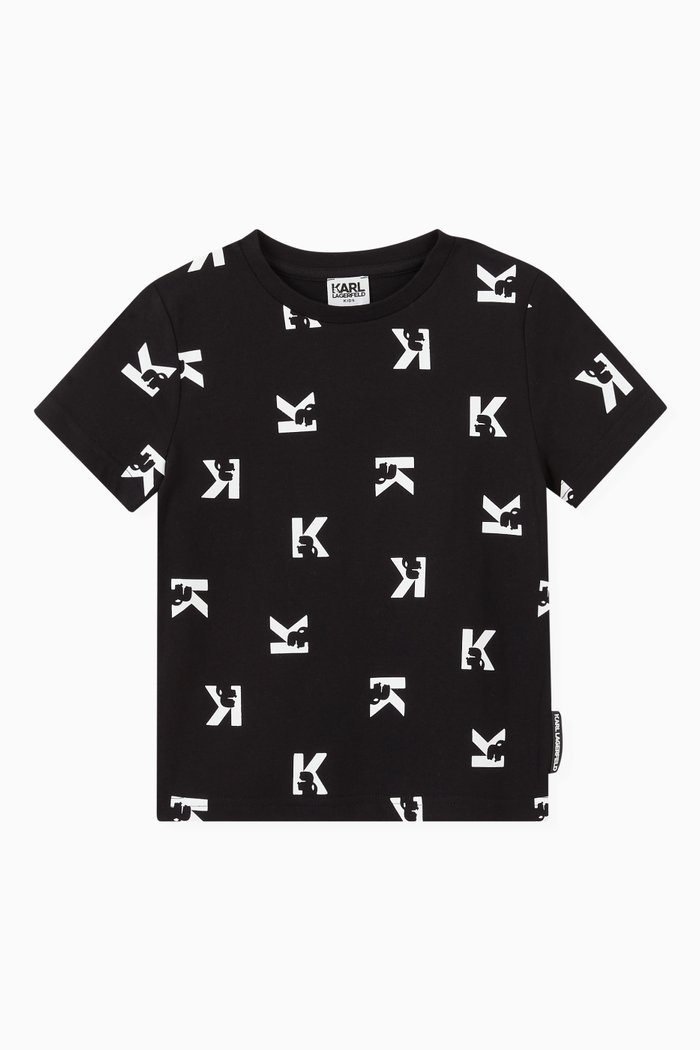 

All-over Logo T-shirt in Organic Jersey, Black