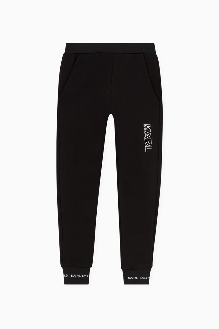 

Karl Lagerfeld Logo Sweatpants in Jersey, Black