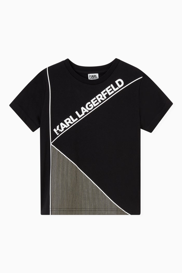 

Karl Lagerfeld Colour Blocked T-shirt in Jersey, Black
