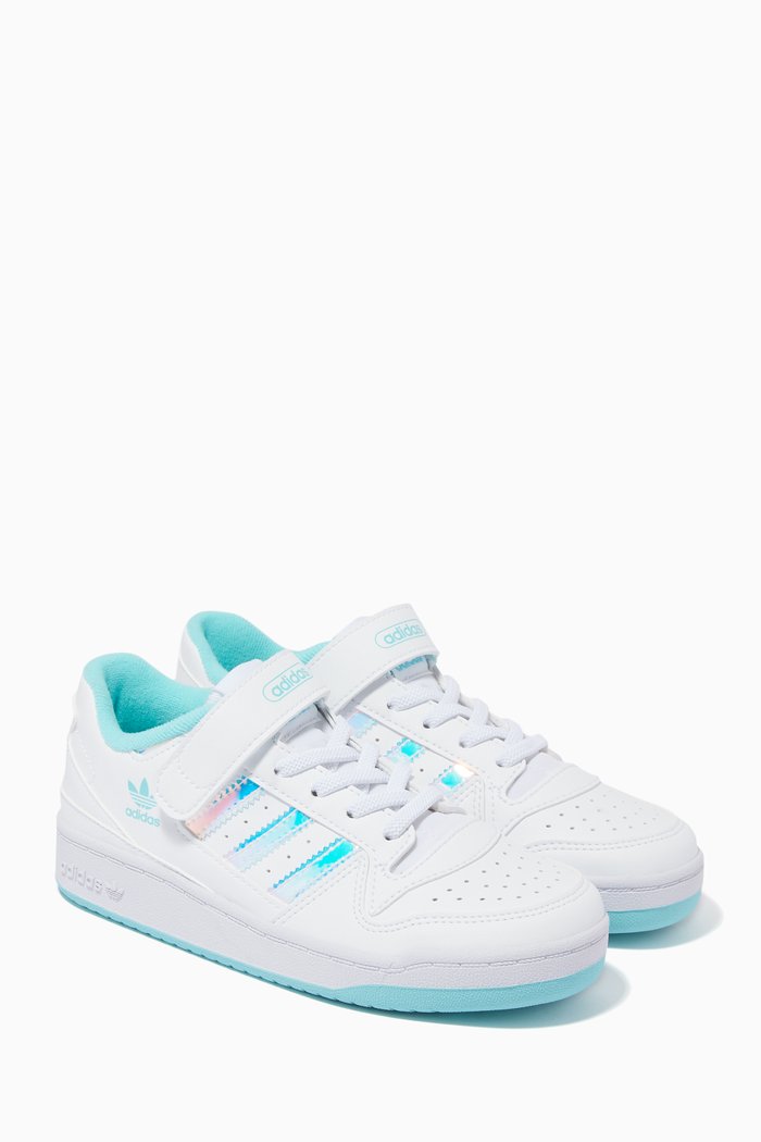 

Forum Iridescent Sneakers in Leather, White