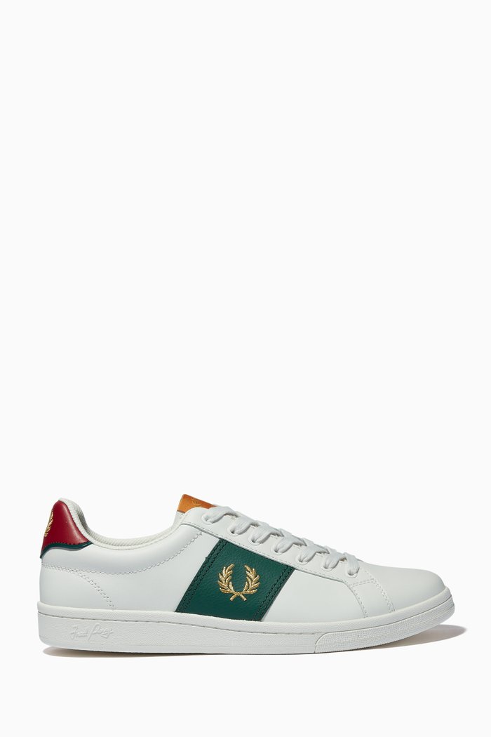 

B721 Side Panel Tennis Shoes in Leather, White