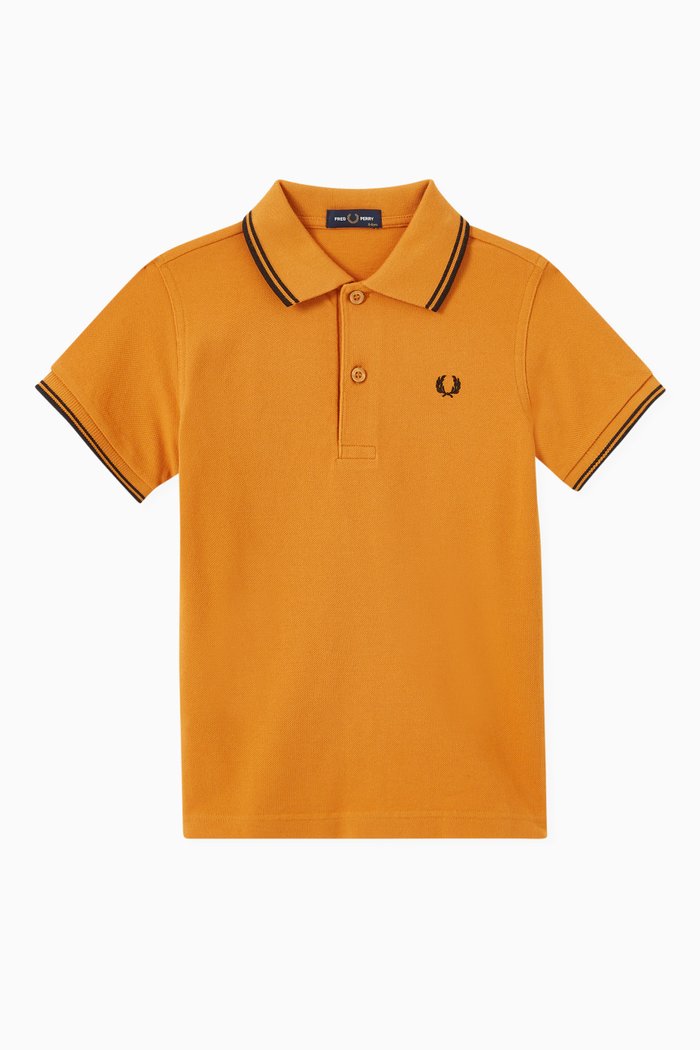 Twin Tipped Polo Shirt in Cotton Piqué, Yellow