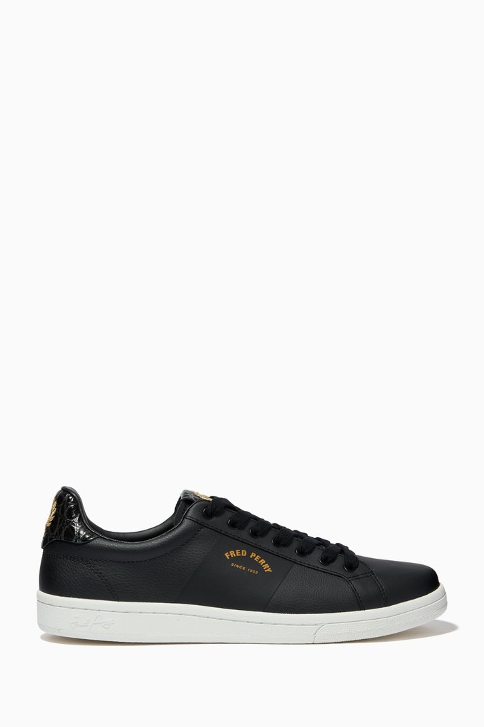 

B721 Arch Branded Tennis Shoes in Leather, Black
