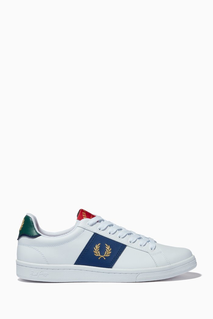 

B721 Side Panel Tennis Shoes in Leather, White