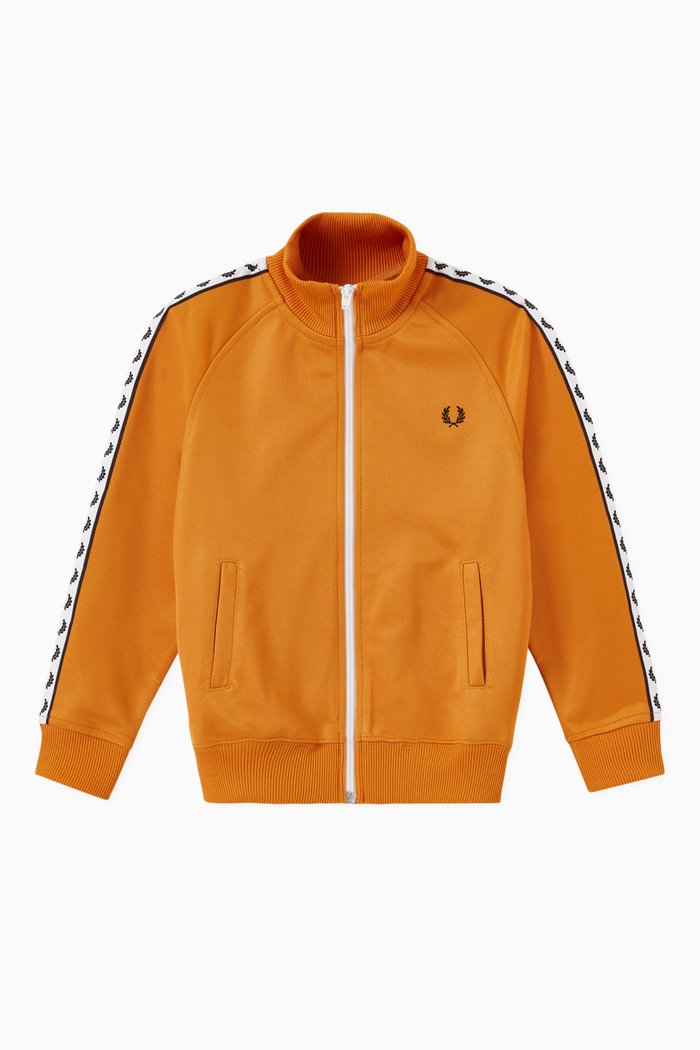 

Taped Track Jacket in Cotton Blend Tricot, Yellow