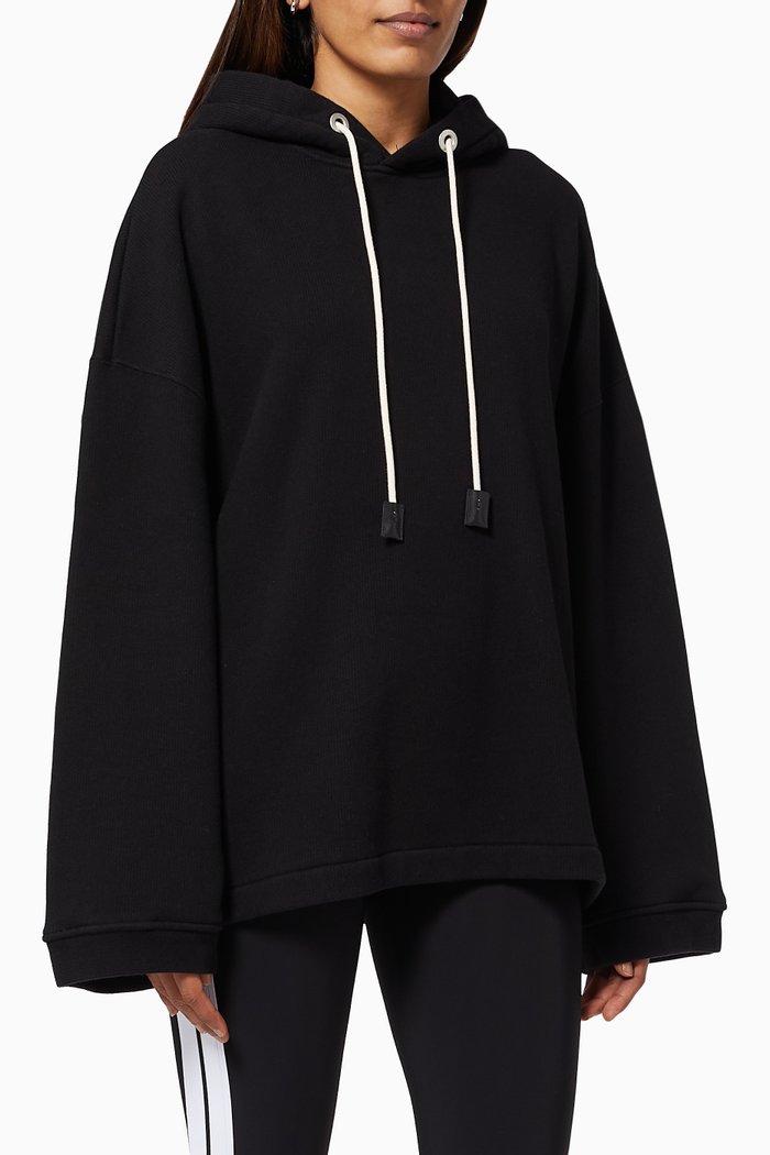 

Oversized Hoodie in Cotton Terry, Black