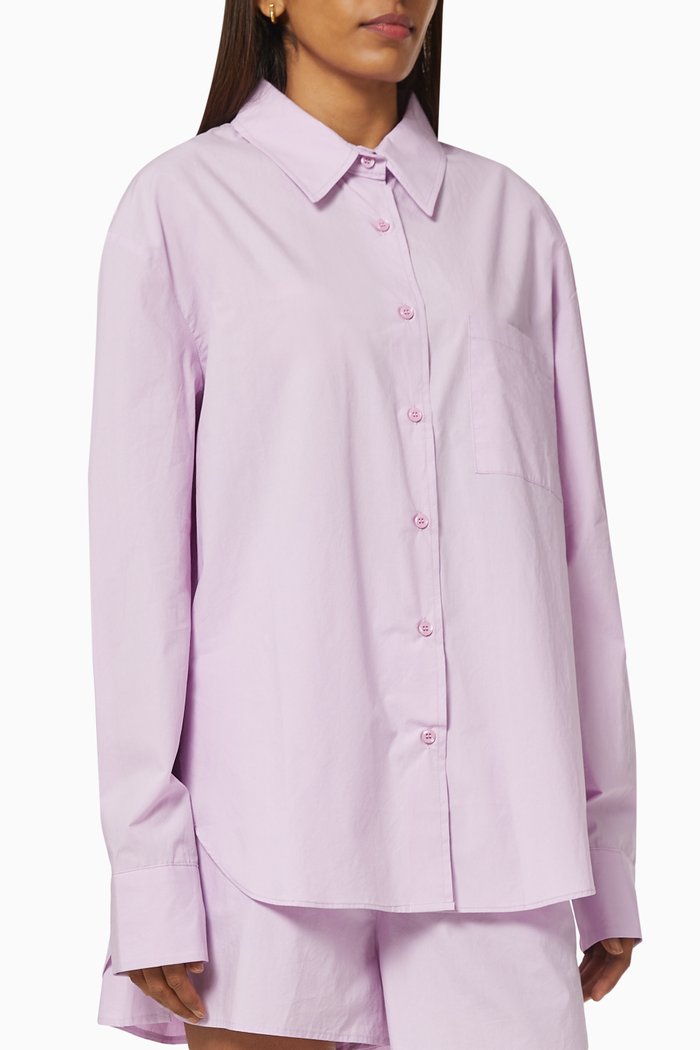 

Lui Shirt in Organic Cotton, Purple